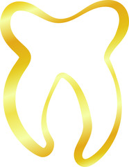 Obraz premium Gold Line drawing of tooth