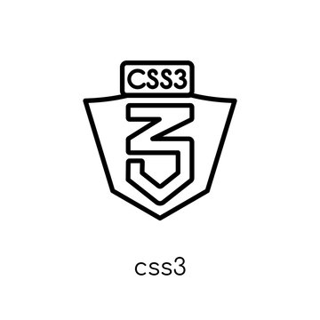 CSS3 icon. Trendy modern flat linear vector CSS3 icon on white background from thin line Technology collection