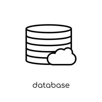 Database icon. Trendy modern flat linear vector Database icon on white background from thin line Technology collection