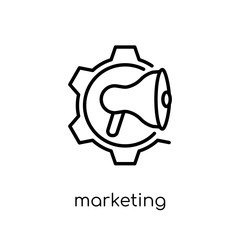 Marketing automation icon. Trendy modern flat linear vector Marketing automation icon on white background from thin line Technology collection