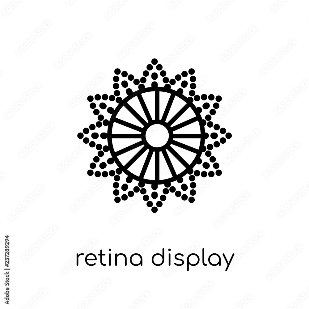 Poster retina display icon. trendy modern flat linear vector retina display icon on white background from t