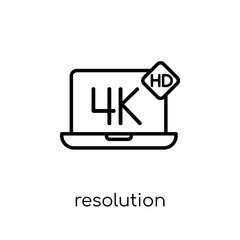 Resolution icon. Trendy modern flat linear vector Resolution icon on white background from thin line Technology collection