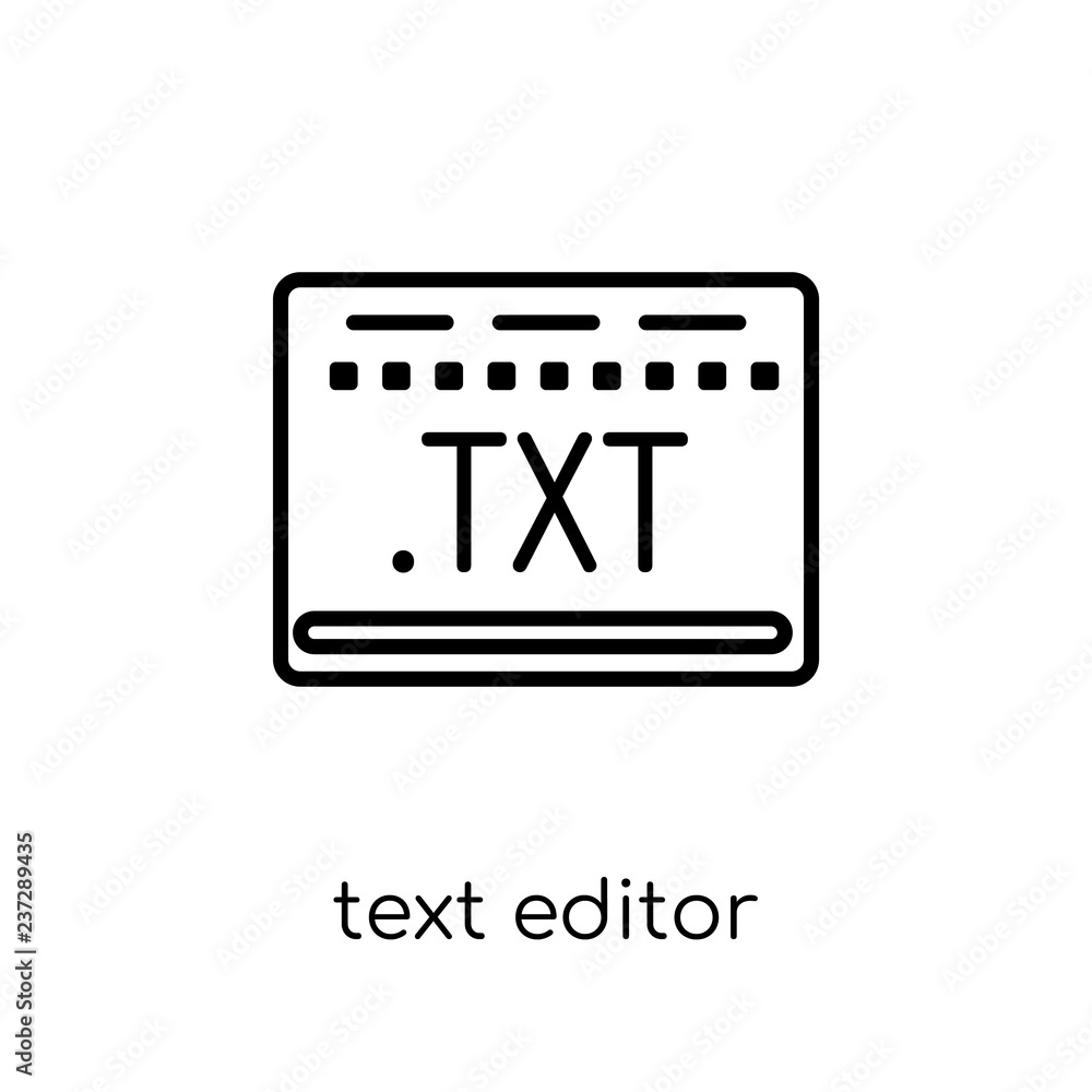 Poster text editor icon. trendy modern flat linear vector text editor icon on white background from thin li