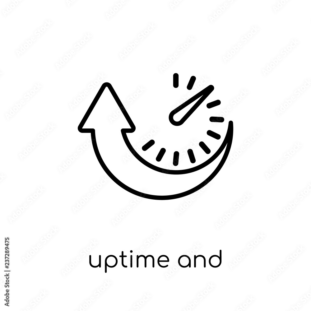 Poster uptime and downtime icon. trendy modern flat linear vector uptime and downtime icon on white backgro