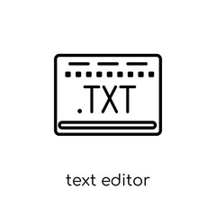 Text editor icon. Trendy modern flat linear vector Text editor icon on white background from thin line Technology collection