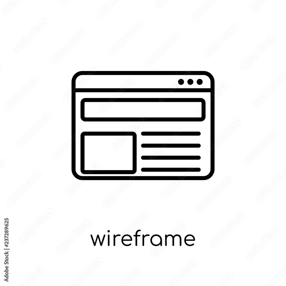 Poster wireframe icon. trendy modern flat linear vector wireframe icon on white background from thin line t