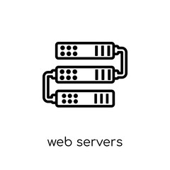 Web servers icon. Trendy modern flat linear vector Web servers icon on white background from thin line Technology collection