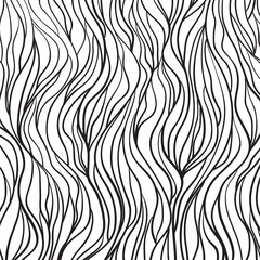 Wavy background. Hand drawn waves. Stripe abstract texture with many lines. Waved pattern. Black and white illustration for banners, flyers or posters