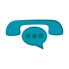 Phone icon with chat bubble. Vector illustration design