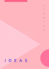 Minimal Memphis design start-up poster vector