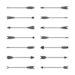Set of gray stylish arrow vector