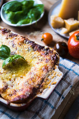 Homemade lasagna food photography recipe idea