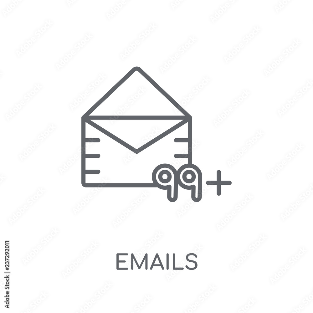 Poster emails linear icon. modern outline emails logo concept on white background from communication collec