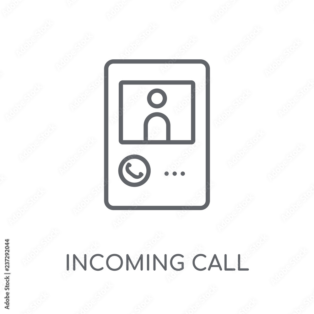 Aufkleber incoming call linear icon. modern outline incoming call logo concept on white background from commun
