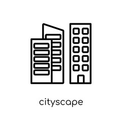 Cityscape icon. Trendy modern flat linear vector Cityscape icon on white background from thin line United States of America collection