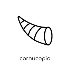 Cornucopia icon. Trendy modern flat linear vector Cornucopia icon on white background from thin line United States of America collection