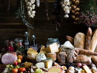 Delicatessen shop selling cheese of many sorts