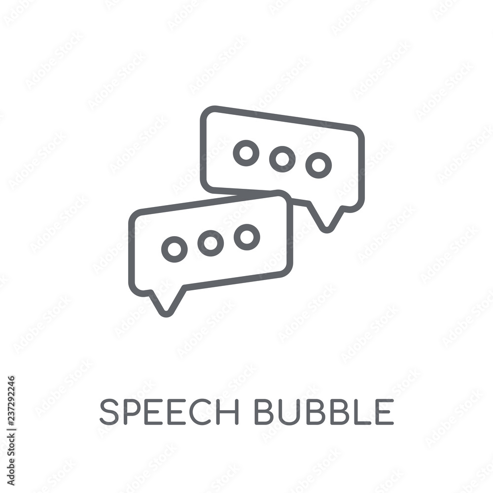 Poster speech bubble linear icon. modern outline speech bubble logo concept on white background from commun