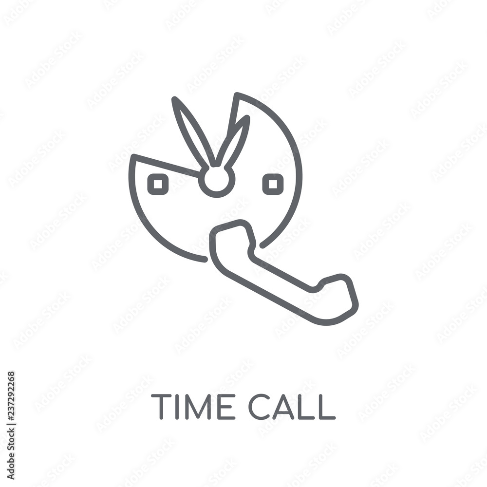 Poster time call linear icon. modern outline time call logo concept on white background from communication 