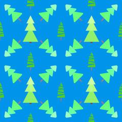 Fototapeta premium Seamless pattern with christmas trees. Abstract geometric wallpaper. Geometric art. Print for textiles, fabrics, polygraphy, posters. Greeting cards