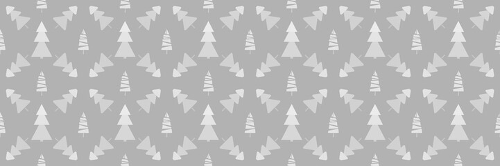 Obraz premium Seamless pattern with christmas trees. Abstract geometric wallpaper. Geometric art. Print for textiles, fabrics, polygraphy, posters. Greeting cards. Black and white illustration