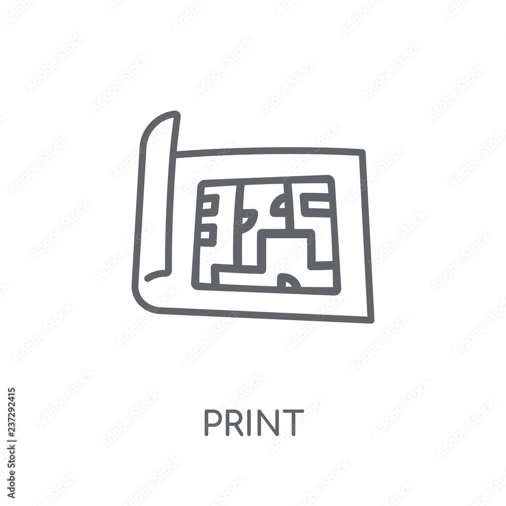 Poster blueprint linear icon. modern outline blueprint logo concept on white background from construction c