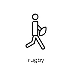 Rugby icon. Trendy modern flat linear vector Rugby icon on white background from thin line United States of America collection