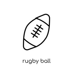 Rugby ball icon. Trendy modern flat linear vector Rugby ball icon on white background from thin line United States of America collection
