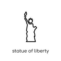 Statue of liberty icon. Trendy modern flat linear vector Statue of liberty icon on white background from thin line United States of America collection
