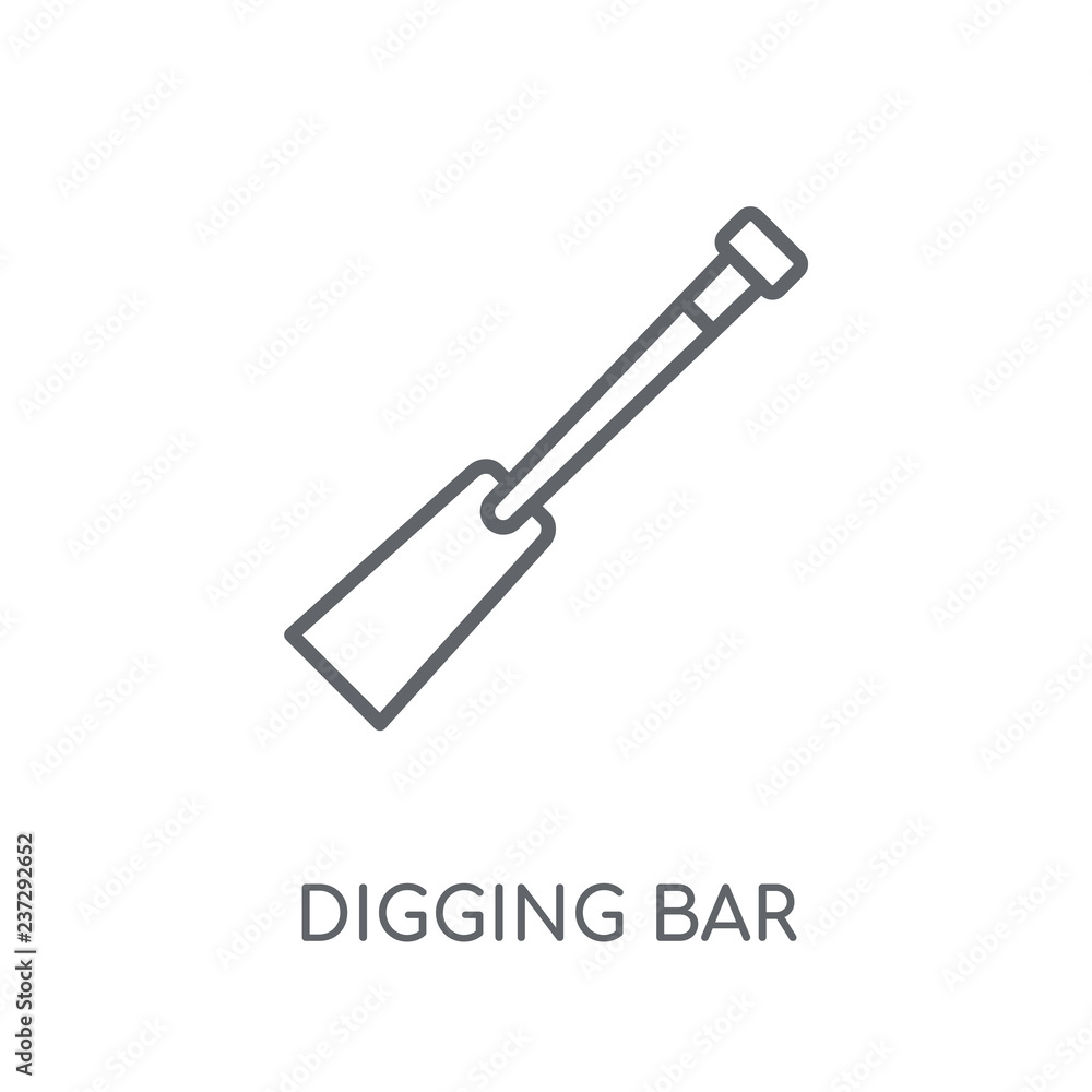 Poster digging bar linear icon. modern outline digging bar logo concept on white background from constructi