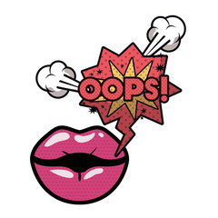 lips saying oops avatar character