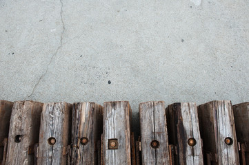 Detail close up from above on wood blocks with copy spaceDetail view of wooden truss