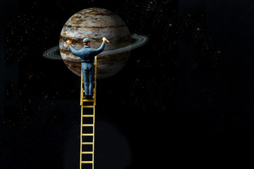 Planet Jupiter Cleaning Ladder © Ezume Images