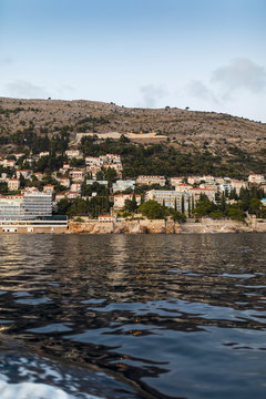 the shoreline of Dubrovnik's suburban