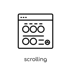 Fototapeta premium Scrolling icon. Trendy modern flat linear vector Scrolling icon on white background from thin line web hosting collection