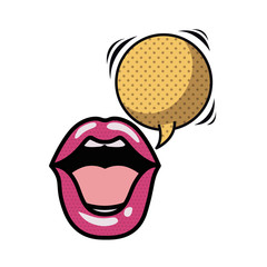 lips with speech bubble avatar character