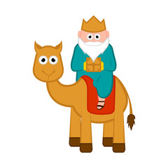 One of the three wise men. Cartoon character. Vector illustration design