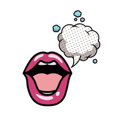lips with speech bubble avatar character