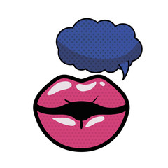lips with speech bubble avatar character