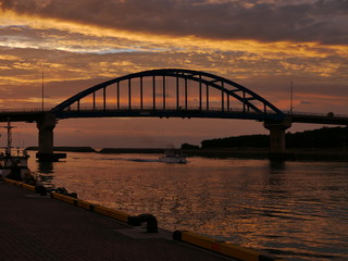 bridge at sunset