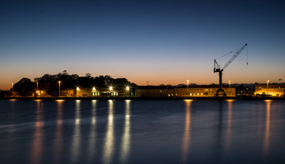Sydney's Garden Island Naval Base at dawn