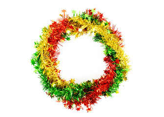 Christmas decoration rounded shape on white backgrounds