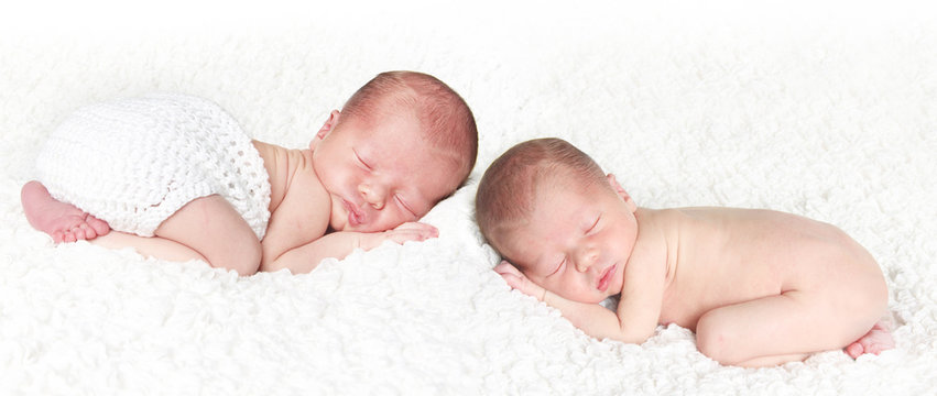 Newborn twin babies