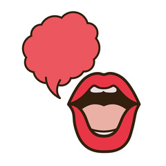 lips with speech bubble avatar character