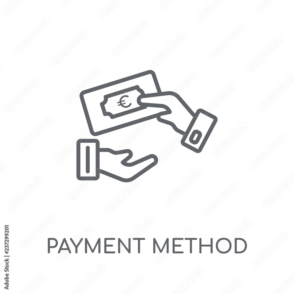 Poster payment method linear icon. modern outline payment method logo concept on white background from e-co