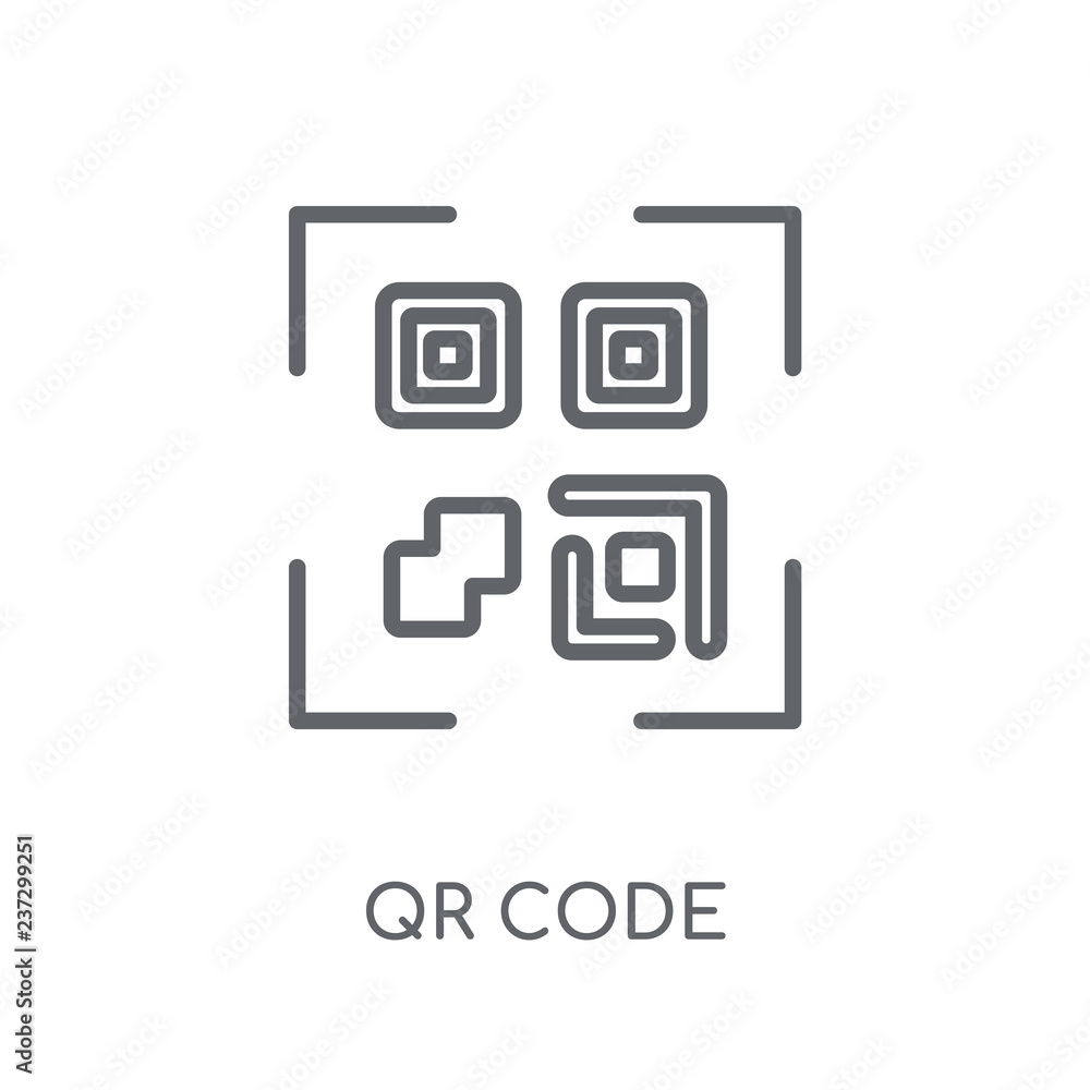 Poster qr code linear icon. modern outline qr code logo concept on white background from e-commerce and pay