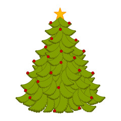 Isolated abstract christmas tree. Vector illustration design