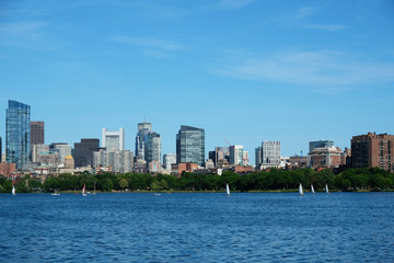 Naklejka premium Boston Skyline iin summertime 