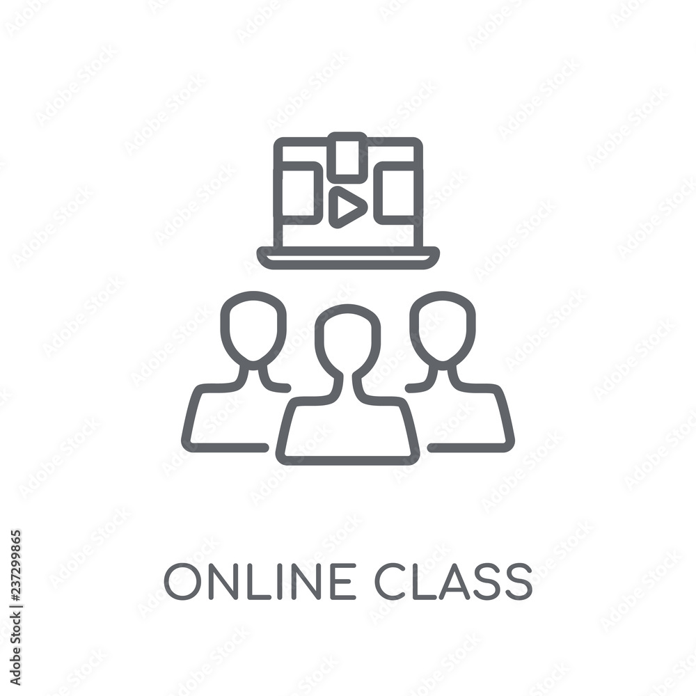 Aufkleber online class linear icon. modern outline online class logo concept on white background from e-learni