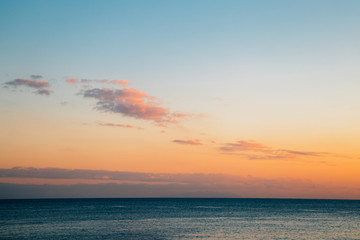 Enoshima island sunset sea in kanagawa, Japan